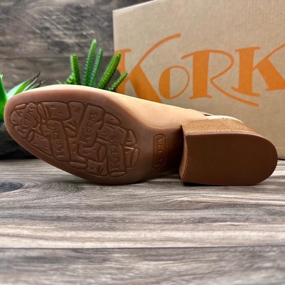 NIB Korks Kork Ease Rayleigh Slingback Block Heel Leather Clogs Natural - Picture 10 of 14